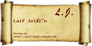 Leif Jolán névjegykártya